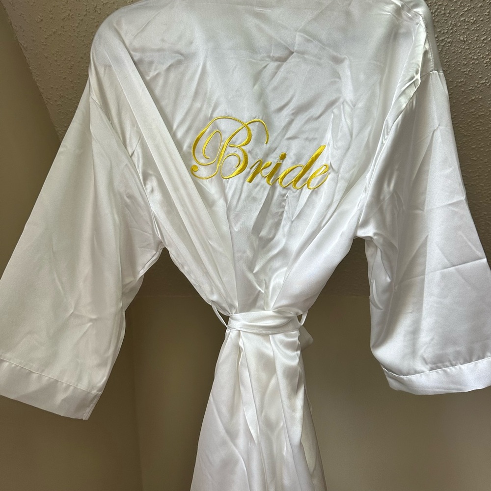 White Satin Bride Robe